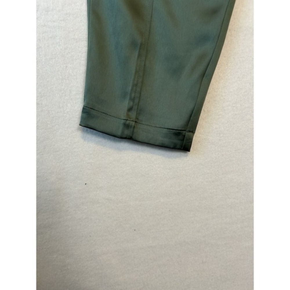 White House Black Market Woman's Green Dress Pants w Belt Size 12R #1434 - Picture 3 of 16